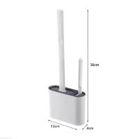 Cepillo De Inodoro Flexible Con Soporte Montado En La Pared Limpieza Fácil Sin Esquinas Muertas Calidad Hoteles Material Plástico Duradero - details 6
