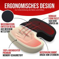 Cojín ortopédico para asientos de sillas de oficina, cojín lumbar para sillas, coche, cojín lumbar de espuma con memoria, funda lavable, juego de cojines lumbares para coche, respaldo de silla de oficina, cojín para glúteos - details 3