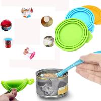 Tapa de silicona reutilizable para comida de mascotas, tapa de lata para almacenamiento de perros y gatos, sello con cuchara, 2 unidades - details 1