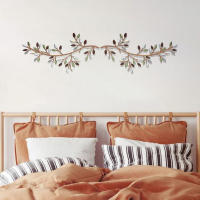Metal Branch Leaves Vine Wall Decor Geometric Figure Paint Hanging Decoration for Home Office Decor - details 1