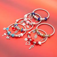 Pulsera Simple Pandora Glazed Gem Beads Key Lock, colgante de amor, brazalete Vintage de lujo ligero para mujer, regalo de joyería - details 2