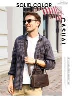 Bolsos Mini de Hombro para Hombre Retro de Cuero Genuino Bolsos Bandolera Casuales Bolsos de Mano Pequeños Vintage Material de Lining Poliéster Temporada Primavera/Verano - details 2