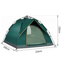 Rcynview Tienda de campaña para 4 personas, tienda de campaña ligera, resistente, impermeable para exteriores, tienda de campaña tipo domo ligera, tienda compacta con tamaño de paquete pequeño para familia, playa, festival, grupo - details 8