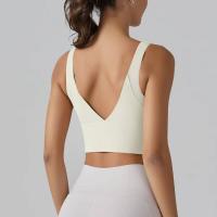 Hmidou Sujetador deportivo para mujer, ropa interior sexy push-up para yoga, correr, gimnasio, tops Fiess, camiseta sin mangas de verano - details 0