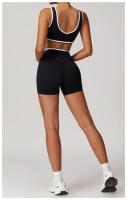 Pantalones cortos de Yoga cruzados de cintura alta, ajustados y Nude, pantalones deportivos de levantamiento de cadera de melocotón, pantalones de Fitness al aire libre para mujer - details 24