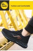 Botas altas para hombre, zapatos de seguridad de cuero para trabajo con punta de acero y antiperforación, zapatos impermeables - details 11