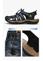 Sandalias de piel auténtica para hombre, zapatos informales para la playa, calzado deportivo antideslizante para exteriores, zapatos romanos de talla grande 38-48 - details 7