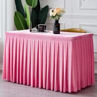Mantel de Terciopelo Rectangular 1Pc para Eventos de Boda y Fiesta Cubierta de Mesa de Conferencia y Exhibición Blanco/Negro - details 16