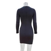 Minivestido ceñido al cuerpo con agujeros para Mujer, cuello semialto, manga larga, para fiesta y Club, primavera y otoño - details 5