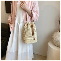 Bolso de paja tejido hueco, bolso de cubo, bolso de playa, bolso de hombro casual, bolso de moda, bolso de mujer - details 8
