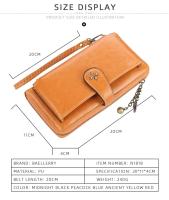 Billeteras largas de piel sintética para mujer, Cartera de marca de alta calidad, monedero clásico con cremallera, a la moda, n - details 5