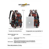 Mochila de Hombro para Hombres Estudiantes Impresada Impermeable Ideal para Viajes al Aire Libre - details 8