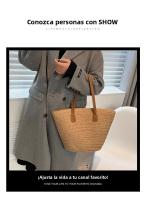 Bolso de Paja Grande Capacidad Estilo Nuevo para 2025 Bolso de Playa Tejido para Mujer - details 0