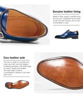 Monjes Oxford de negocios de cuero de lujo con zapatos de vestir formales hechos a mano para hombres Goodyear Italia - details 12