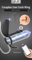 Anillo de pene de descarga eléctrica, vibrador Bluetooth para pareja, masajeador de próstata, Control remoto por teléfono inteligente - details 0