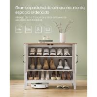 Armario Zapatero de 3 Niveles Estilo Americano Tradicional Altura Ajustable Asas y Patas Robustas - details 2