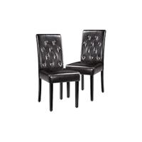 Juego de Sillas de Comedor Sillas Pack 2 de Salón Sintética de Piel Sillas Acolchadas con Respaldo Patas de Madera Silla Comedor Capacidad 135 KG Blanco - details 6
