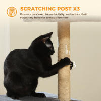 PAWZ Road Árbol para gatos pequeño con postes para rascar de Sisal y plataformas, torre para gatos para interior, rascador para gatos, accesorios para gatos, juguetes para gatos - details 4