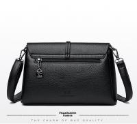 Nuevo bolso de hombro de cuero suave de moda, bolso de mujer de mensajero de múltiples capas con patrón de lichi - details 5