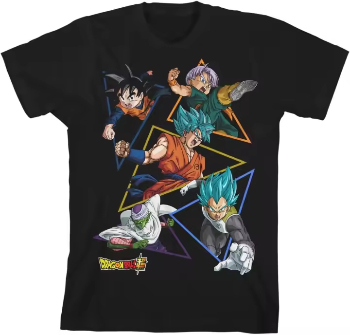 Camiseta gráfica negra juvenil de superpersonajes de Goku - 1