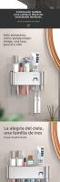 Estante de Dientes sin Pizca Enjuague Bucal de Pared Montado en la Pared Electrículo para el Hogar - details 9