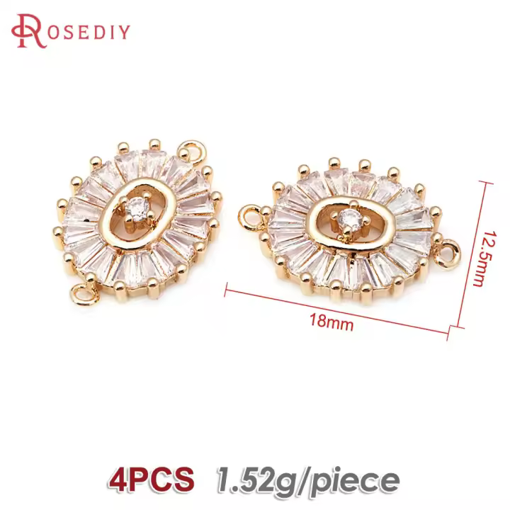 Colgantes de Encanto de Margarita de Brass de 18K Oro 4PCS Diamante Falo Joyería de Moda China - 1