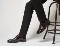 Türkiye erkek deri ayakkabI estilo hecho a mano clásico vestido de cuero negro zapatos Oxford para hombres - details 8