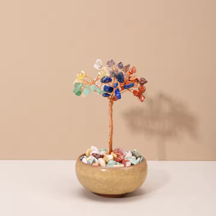 Árbol de cristal de citrino Árbol de piedras preciosas curativo en alambre de cobre - 1