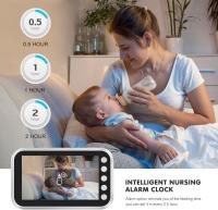 Monitor de video para bebés con pantalla de 4,3 pulgadas, transmisión inalámbrica de 2,4 GHz, conversación bidireccional, sensor de temperatura, alarma de llanto, recordatorio de lactancia, visión nocturna infrarroja, 8 canciones de cuna de largo alcance - details 3