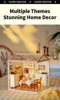 Robotime Rolife DIY Kit de casa de muñecas en miniatura, Kits de construcción de la serie Home Garden con LED, regalos de Navidad para adultos, comedor cálido - details 26