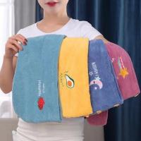 Gorro de Ducha de Lana de Coral Engrosado Gorro de Baño Absorbente con Bordado de Dibujos Animados para Mujeres - details 3