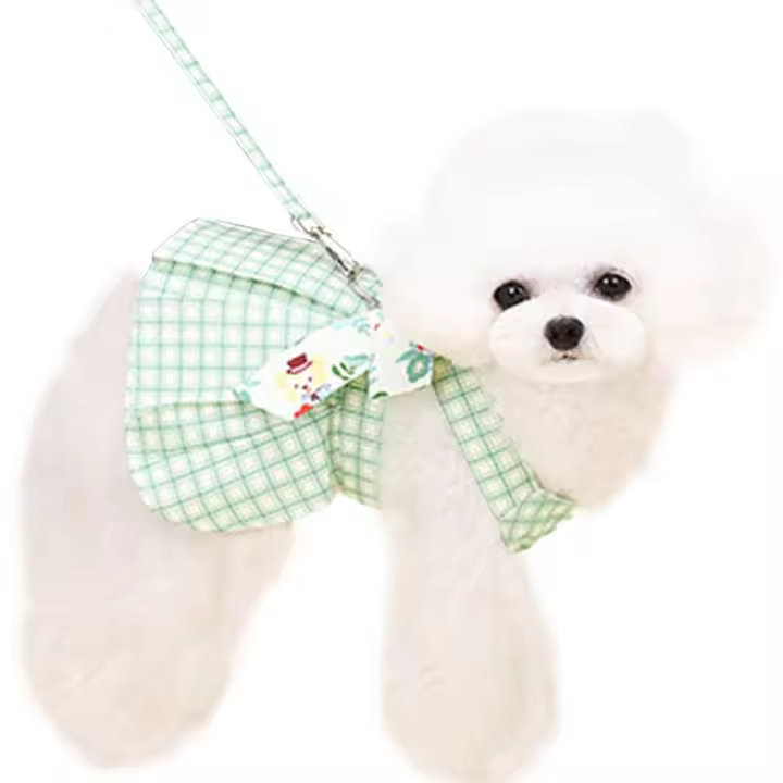 Lindo Traje de Perro a Cuadros Mediano Perro Princesa Verano Fiesta de Disfraces - 1