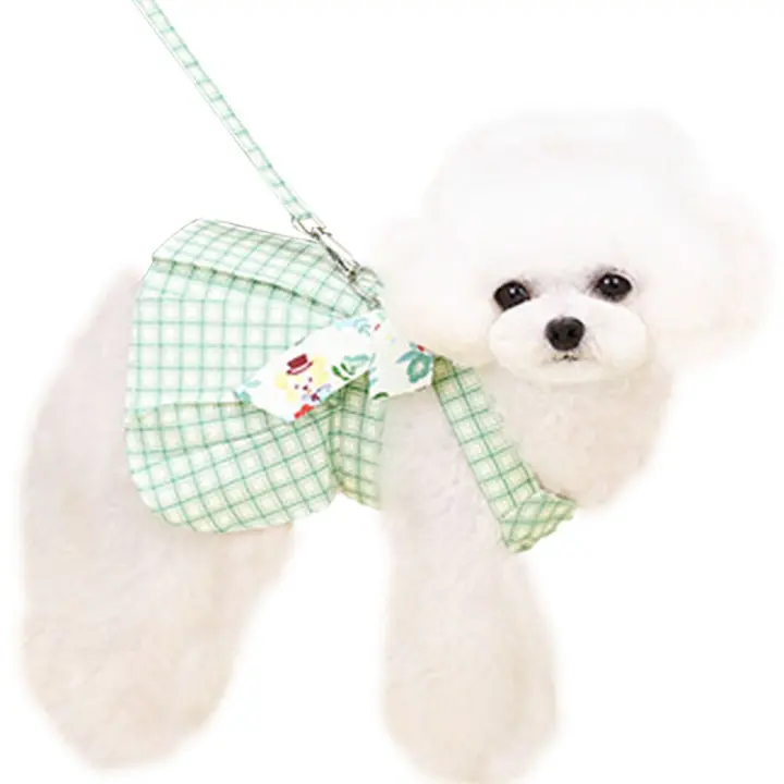 Lindo Traje de Perro a Cuadros Mediano Perro Princesa Verano Fiesta de Disfraces - 1