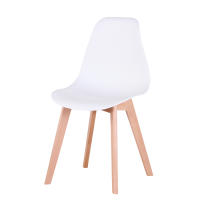 Juego de sillas de comedor medievales nórdicas con patas de madera maciza para sala de estar, comedor, dormitorio, estudio, blanco, negro, gris, 4 Uds. - details 3