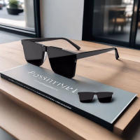 Gafas de Moda Cuadradas para Hombre con Diseño Geométrico - Montura de PC Duradera, Lentes HD TAC para Conducir y Uso Diario, Diseño Ligero y Moderno, Estilo Casual, Gafas para Conducir |   Diseño Elegante y Liviano - details 1