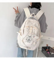 Mochilas de gran capacidad en rosa, bolso de diseñador de lujo para mujeres, mochilas escolares Oxford con cremallera, bolso de - details 4