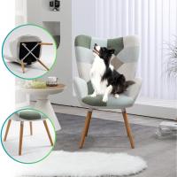 Sillones de salón Butaca nórdica Sillas Escandinavo Relax Acolchado con reposabrazos y patas de madera, tela, para dormitorio comedor, gris - details 9