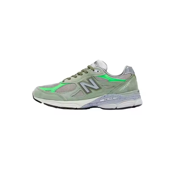 Auténticas zapatillas Leten NB 990 V3 Green M990PP3 para hombre y mujer - 1