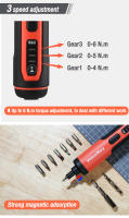 Destornillador eléctrico ValueMax de 3.6V, 5.4Nm con 24 accesorios, luz LED, indicador de batería y cargador, bricolaje profesional - details 2
