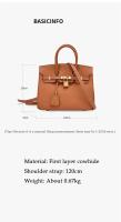 Bolso de hombro de cuero para mujer, bolso Kelly, Lychee Platinum, versátil, regalo para niñas, accesorios para atuendo, moda - details 0