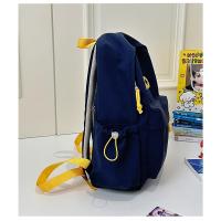 Mochila coreana simple de color sólido con alfabeto para estudiantes, mochila ligera de gran capacidad para viajes, mochila informal versátil - details 43