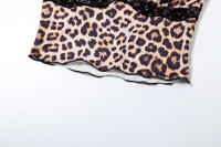 BUNO-Conjuntos de pantalones con estampado de leopardo para mujer, Tops sin mangas con cuello Halter, pantalones de pierna recta ajustados de cintura alta, ropa de calle femenina de primavera 2025 - details 18