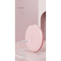 Espejo de bolsillo compacto con luz LED pequeña personalizado para mujer, maquillaje plegable de 2 lados, efecto luminoso, rosa y blanco - details 6