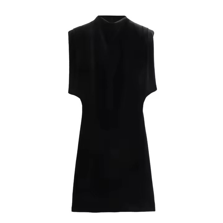 , nable Año Nuevo Corto sin mangas con hombreras de terciopelo, elegante vestido de noche para mujer - 1