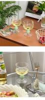 1 pieza de copas de vino tinto inteligentes con bola verde Jade de estilo nórdico, copa de cristal para batidos de jugo de tallo corto - details 1