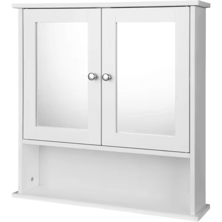 Cocina Mueble Suspendido Espejo Mueble Pared baño Espejo Estante Mueble Joyero Mara 56 x 58 x 13 cm Gris - 1