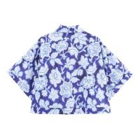 Conjunto de tres piezas veraniego chic para mujer 2025, blusa con cuello vuelto estampado, pantalones holgados de moda - details 2
