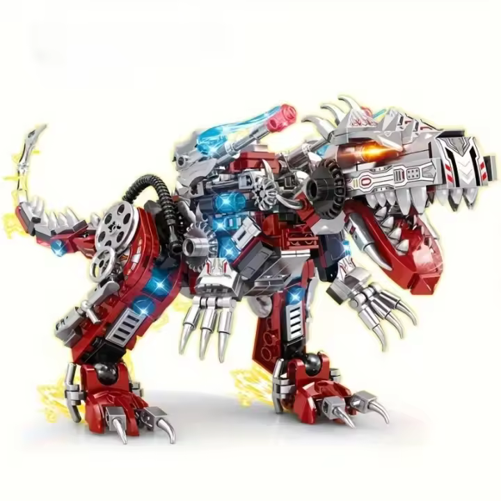 Bloques de construcción para niños, juguete de ladrillos para armar dinosaurio Mecha 2 en 1, con mecanismo Jurásico de Indominus - 1