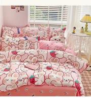 Juego de Ropa de Cama con Encaje Rosa INS de Tamaño Twin Queen King para Niñas y Adultos con Sábanas Florales y Funda de Almohada de Poliéster - details 1