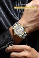 POEDAGAR Impermeable nuevo reloj de hombre doble calendario reloj de cuarzo luminoso - details 14
